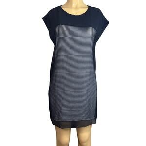 Zara Collection Illusion Layered Mini Dress Black Mesh Size Medium